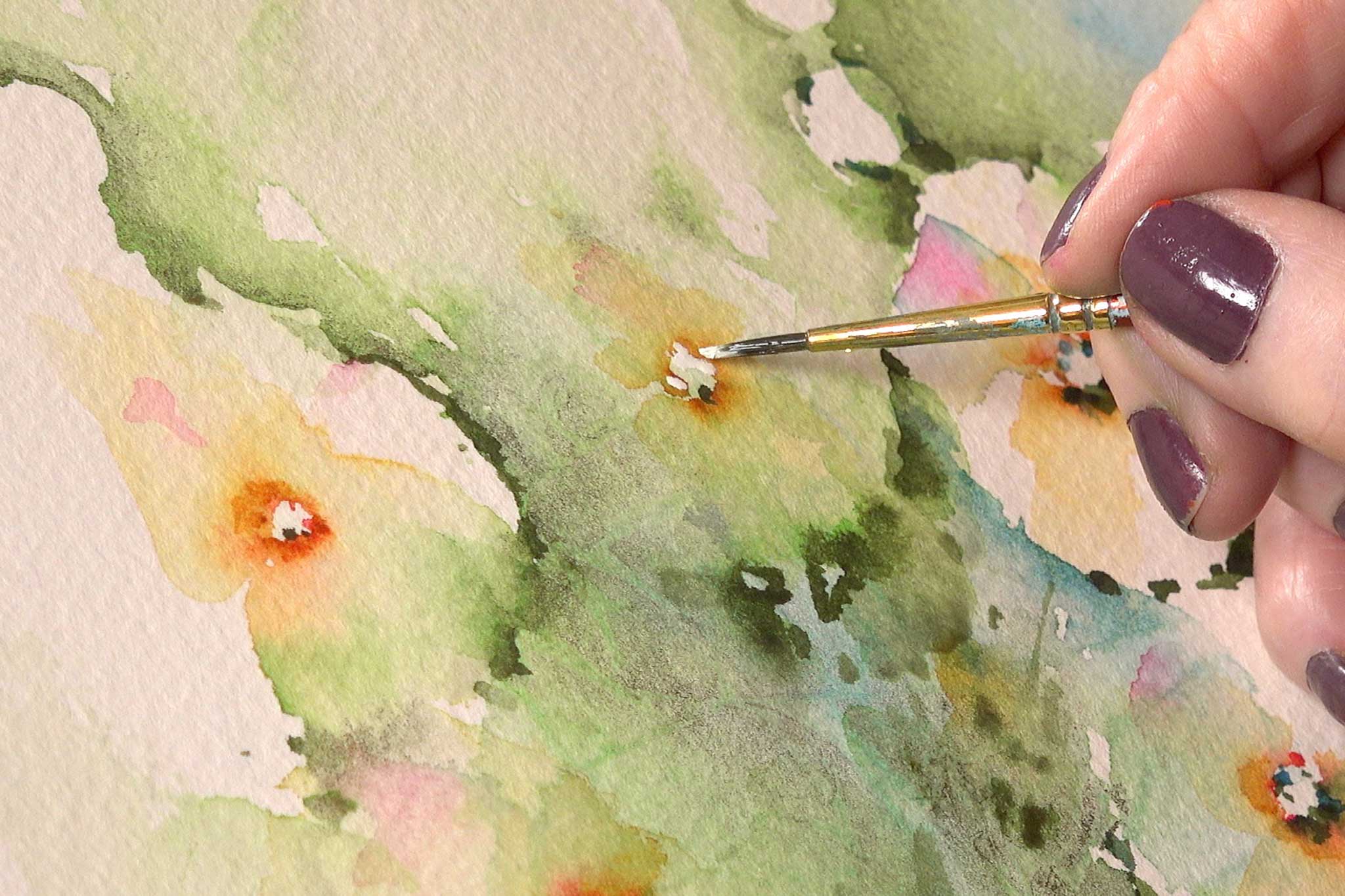 Hollyhock in Watercolour - Preview