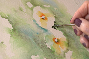 Hollyhock in Watercolour - Preview