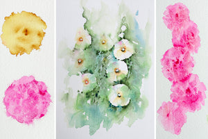 Hollyhock in Watercolour - Preview